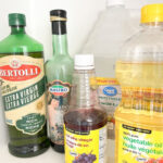 Olive oil, balsamic, red wine vinegar, white vinegar and vegetable oil.